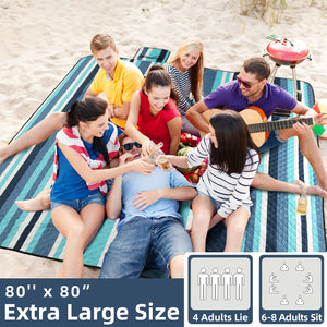 ZAZE Picnic Blankets Beach Blanket 80''x80'' Extra Large